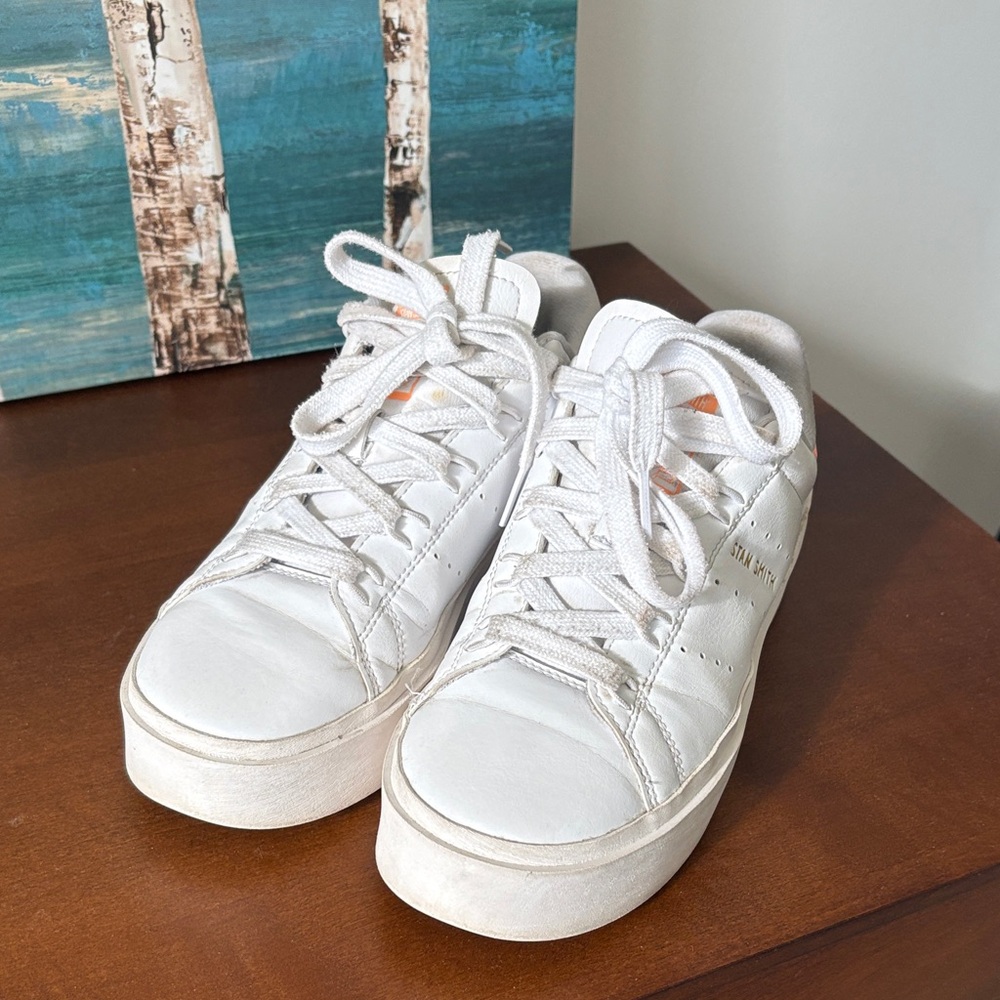 adidas Stan Smith White Platform Athletic Sneakers